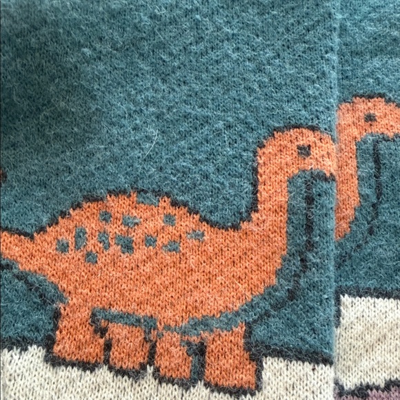 Men's Dinosaur Crewneck Sweater - Teal and Pink - Picture 7 of 14